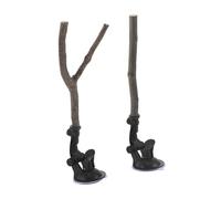 Abaodam Lot de 2 Perchoirs en Bois Naturel pour Perroquets avec Ventouses Ajustables 20 Cm, Support Intérieur pour Fenêtre, Perchoirs Debout Stables pour Calopsittes, Aras et