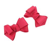 Abaodam Lot de 2 Pinces à Chaussures Nœud Décoratives Rouge Foncé Accessoires pour Chaussures Femme Ornements Amovibles pour Mariage et Soirées Bijoux Élégants et Pratiques