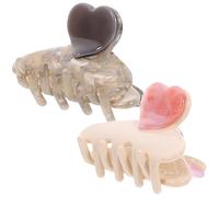 Abaodam Lot de 2 Pinces à Griffes Cœur pour Femmes, Accessoires pour Cheveux Longs en Planche D'acétate, Design Polyvalent Facile à Utiliser pour Cérémonies et Anniversaires