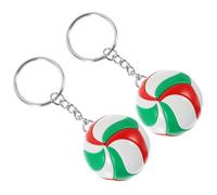 Abaodam Lot de 2 Porte-Clés de Volley-Ball Rouge et Vert Pendentifs Décoratifs Compacts pour Paquet à Dos Accessoires Portables pour Garçon et Filles et Fans de Sport Présents