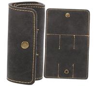 Abaodam Lot de 2 Porte-médiators en Cuir PU Noir Mat, Étui de Rangement Compact et Portable pour Médiators de Guitare Électrique et Acoustique, Accessoire Pratique pour Conserver