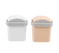 Abaodam Lot de 2 Poubelles Miniatures pour Maison de Poupée avec Couvercle Basculant - Petite Poubelle en Plastique à L'échelle 1:12 pour Décoration de Meubles de Maison de Poupée - Jolie