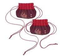Abaodam Lot de 2 Sachets Parfumés Femme en Tissu Respirant Rouge Jujube Cordon Petit Sachet Vide pour Bijoux Clés Pièces et Épices pour Voyages Camping et Rangement Quotidien