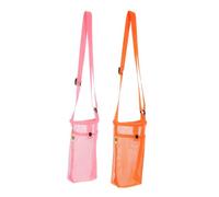 Abaodam Lot de 2 Sacs à bandoulière pour Bouteille d'eau - de Transport en Maille avec Sangle réglable et Poche pour Les Sports de Marche