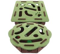 Abaodam Lot de 2 Sets de Boîtes Labyrinthe en Feutrine Épaisse pour Chats D’Intérieur Jeux Puzzles Interactifs Stimulants Carrée et Fleur Jouets D’Exercice pour Chatons Jeu Éducatif