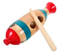 Abaodam Lot de 2 Sets de Guiros en Bois Forme Poisson pour Garçon et Filles avec Baguettes, Instrument de Percussion Guiro Débutant, Instrument de Musique Percussions Bois Éducatif