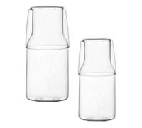 Abaodam Lot de 2 Sets de Sets de Carafes en Verre Élégantes pour Chevet Grosse Capacité, Usage Prolongé, Accessoire Classique Chambre et Soirées