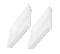 Abaodam Lot De 2 Soucoupes Carrées pour Pot De Fleurs en Plastique Blanc 35 Cm, pour Balcon Et Jardin Extérieur, Récupération d'eau Antidébordement, Base Épaisse Résistante Aux Intempéries