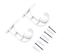 Abaodam Lot de 2 Supports de Tringle à Rideaux en Alliage D'aluminium Blanc, Supports de Plafond Robustes et Épais pour Rideaux Chambre, Fixation Solide et Réglable