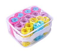 Abaodam Lot de 20 Bigoudis Plastiques à Cheveux Fermeture à Clip, Faciles à Transporter, pour Coiffure à Domicile ou Salon de Beauté Couleur Aléatoire