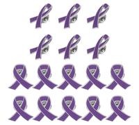 Abaodam Lot de 20 Broches Ruban en Fer Émaillé Violet pour Sensibilisation la Violence, Épinglettes Décoratives pour Col et Vêtement, Accessoires Solidaires pour Événements Caritatifs