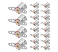 Abaodam Lot de 20 Douilles E10 en Cuivre Nickelé Argenté pour Lampe Expérimentale, Support pour Lampe Base à Vis Sécurisée, pour Éclairage de Laboratoire et Expériences Scolaires