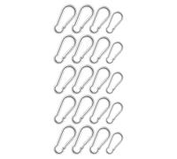Abaodam Lot de 20 Mousquetons à Ressort en Acier Inoxydable Sécurité Renforcée Verrouillage Tailles M4 M5 M6 Mousquetons Polyvalents pour Escalade Randonnée et Camping en Extérieur