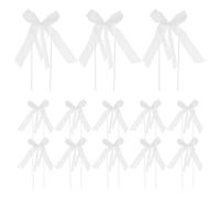 Abaodam Lot de 20 Nœuds Décoratifs en Tulle Blanc, Petits Nœuds en Mousseline pour Décoration de Mariage, Emballage Présent et Loisirs Créatifs, Accessoires Légers et Polyvalents