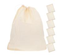 Abaodam Lot de 20 Paquet Réutilisables à Cordon en Coton Mousseline 20x25 Cm, Sachets Filtrants pour Soupe et Assaisonnement, Porte-thé en Vrac Écologique, Multi-usages Cuisine