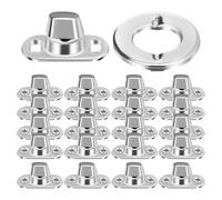 Abaodam Lot de 20 Sets de Sets de Attaches Quart de Tour en Fer Galvanisé Argenté pour Fixation Sécurisée de Toile et Camping-car Vis de Montage Robustes
