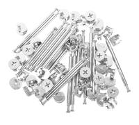 Abaodam Lot de 20 Sets de Sets de Raccords à Came Triple Fonction en Alliage de Zinc, Chevilles de Liaison pour Meubles, Double Goujon 84mm et 48mm, Fixation Métallique pour Armoires,