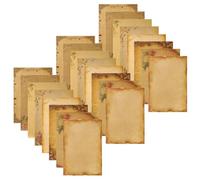 Abaodam Lot de 24 Feuilles de Papier à Lettres Vintage en Kraft Motif Imprimé 8 Designs X 3 Pièces Papier à Écrire pour Invitations et Correspondance Fournitures de Papeterie pour