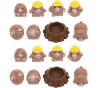 Abaodam Lot de 24 Figurines Miniatures en Résine, Figurines Animales de Jardin, Décoration Micro-paysagère DIY, Petites Statuettes de Taupes, Ornements Créatifs pour Maison de Poupée