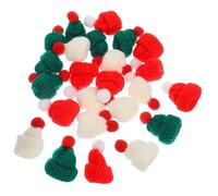 Abaodam Lot de 24 Mini Bonnets de Noël Tricotés Multicolores Accessoires Décoratifs pour Poupées et Bricolage Créatif Mini Chapeaux en Laine Douce pour Fêtes de Fin d'Année et