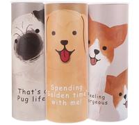 Abaodam Lot de 3 Boîtes de Mouchoirs Cylindriques pour Voiture, 40 Feuilles par Boîte, Papier Portable Décoratif Imprimé, Couleurs Assorties, Pratique pour Voiture, Bureau et Salle de