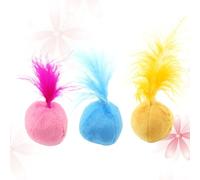 Abaodam Lot de 3 Boules en Peluche à l'herbe à Chat Jouets à Mâcher pour Chats, Stimulant Instincts Naturels et Protégeant la Dentaire Couleur Aléatoire