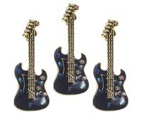 Abaodam Lot de 3 Broches Guitare Électrique Émail et Alliage Vintage Rétro Décoratives Unisexes pour Vestes Paquet à Dos Événements Musicaux et Tenue Quotidienne