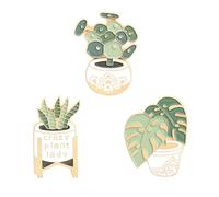 Abaodam Lot de 3 Broches Plantes en Pot en Alliage Épingles à Poitrine de Dessin Animé Multicolores Accessoires Décoratifs Légers pour Vêtements Paquet et Chapeaux Présent pour Toutes