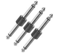 Abaodam Lot de 3 Connecteurs Droits de Pédale de Guitare 6,35 Mm, Adaptateurs de Patch Noirs Monoblocs pour Transmission Audio sans Distorsion, Accessoires Guitare Compatibles Pédalier,