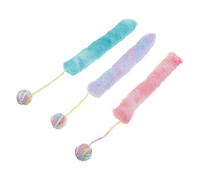 Abaodam Lot de 3 Coussins Jouets en Peluche pour Chatons D'intérieur Bâtonnets à Mâcher Tie-Dye Violet, Vert et Rose Interactif pour Divertissement et Mastication Saine