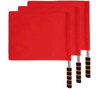 Abaodam Lot de 3 Drapeaux d'Arbitre Rouges Multifonctions pour Signalisation de Match Course et Football Légers et Portables Drapeaux à Main de 30X40 CM Adaptés aux Compétitions et