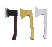 Abaodam Lot de 3 Fausses Haches Légères en Polyuréthane Couleurs Or et Argenté Accessoires de Costume d'halloween pour Garçon et Filles pour Fêtes Costumées Spectacles et Jeux de Rôle