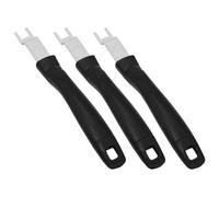 Abaodam Lot de 3 Lève-Grilles Universels en Acier Inoxydable Poignée Noire Pince à Arc Anti-Brûlure pour Barbecue Domestique Ustensiles Barbecue Pratiques pour Camping et Pique-Niques