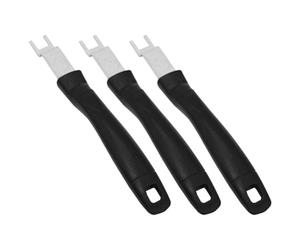 Abaodam Lot de 3 Lève-Grilles Universels en Acier Inoxydable Poignée Noire Pince à Arc Anti-Brûlure pour Barbecue Domestique Ustensiles Barbecue Pratiques pour Camping et Pique-Niques