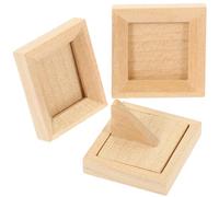 Abaodam Lot de 3 Mini Cadres Photo pour Maison de Poupée en Bois Petits Cadres Photo à Bricoler Décor Micro-Paysage Format Vertical Horizontal et Carré Décoration Miniature