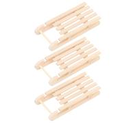 Abaodam Lot de 3 Mini Traîneaux en Bois Brut Naturel Décoration Artisanale de Noël Ornement de Bureau et Décor Festif pour Sapin Micro Paysage Original et Authentique