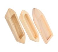 Abaodam Lot de 3 Modèles de Canoës Miniatures en Bois Naturel Beige, Décoration Rustique pour Table ou Centre de Pièce, Solide Détails Raffinés