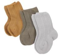 Abaodam Lot de 3 Paires de Chaussettes Bébé -mollet en Coton sans Couture, Taille S, Couleur Vert Militaire, Chaussettes Chaudes pour -né et Tout-petit, Adaptées Printemps-automne,