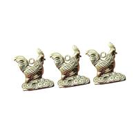 Abaodam Lot de 3 Porte-clés Créatifs en Laiton Breloques Motif Poulet Doré, Pendentifs Décoratifs pour Clés de Voiture, Accessoires Originaux pour Paquet et Bijoux, Charm Porte-clés