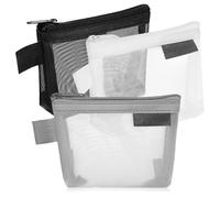 Abaodam Lot de 3 Porte-Monnaie en Filet Nylon Triangulaire Mini Pochettes à Fermeture Éclair Organisateurs Compacts pour Paquet à Main et Rangement Portable