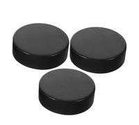 Abaodam Lot de 3 Rondelles de Hockey sur Glace en Caoutchouc Noir Entraînement et Match Résistance aux Chocs Adhérence Stable Équipement D’Extérieur et Salle pour Joueurs Débutants et
