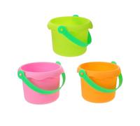 Abaodam Lot de 3 Seaux de Plage Colorés en Plastique Résistant pour Jouer au Sable, Godets de Creusage Polyvalents, Petit Seau Extérieur pour Plage et Jardin