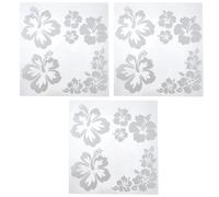 Abaodam Lot de 3 Sets de Autocollants Décoratifs Hibiscus pour Carrosserie de Voiture, en Pet Blanc Solide, Motif Floral Résistant à L'extérieur, Autocollants Voiture Décoratifs