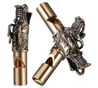Abaodam Lot de 3 Sifflets de Dragon en Laiton Vintage, Petit Sifflet D’Urgence Multifonctionnel Puissant, Porte-clés Charme Dragon Chinois, Camping Randonnée Survie Sécurité Extérieure