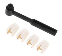 Abaodam Lot de 4 Aiguilles de Remplacement pour Platine Vinyle avec Tige en Aluminium Stylets pour Disque Vinyle Compatibles Brosse de Nettoyage Incluse et Amélioration Sonore