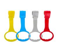 Abaodam Lot de 4 Anneaux D’Apprentissage pour Bébé, Crochets de Traction pour Berceau, Jouets Suspendus pour Parc à Bébé, Plastiques Robustes, Couleurs Rouge Gris Bleu Jaune, Soutien