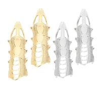 Abaodam Lot de 4 Bagues Articulées Punk Vintage pour Femme Anneaux Métalliques Flexibles Doré et Argenté Accessoires Cosplay et Soirées à Thème Bagues pour Doigt Originales