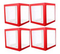Abaodam Lot de 4 Boîtes à Ballons Transparentes en Papier 30X30X30 CM Décorations de Fête pour Mariage Anniversaires et Demandes en Mariage Accessoires Légers et Réutilisables pour