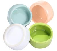 Abaodam Lot de 4 Bols pour Hamster en Céramique Solide, Gamelles Anti-Renversement, Ne Retiennent Pas Les Couleurs des Aliments, Décor pour Cage, pour Petits Animaux