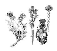 Abaodam Lot de 4 Broches Chardon Écossais en Alliage Vintage pour Femmes Épingles à Châle Rétro pour Vêtements et Paquet Accessoires Bijoux Mode pour Mariage et Tenue Quotidienne